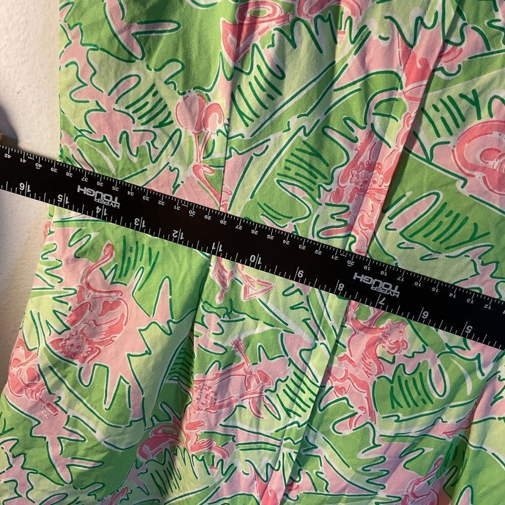 LILLY PULITZER LADIES DRESS 6 pink green vintage monkey shift forest leaves - Picture 7 of 9